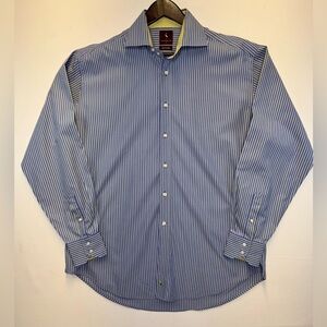 Tailorbyrd men’s button down long sleeve dress shirt blue green size XL **FLAW
